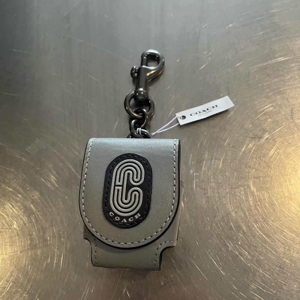 Reflective Leather Coach AirPod Case